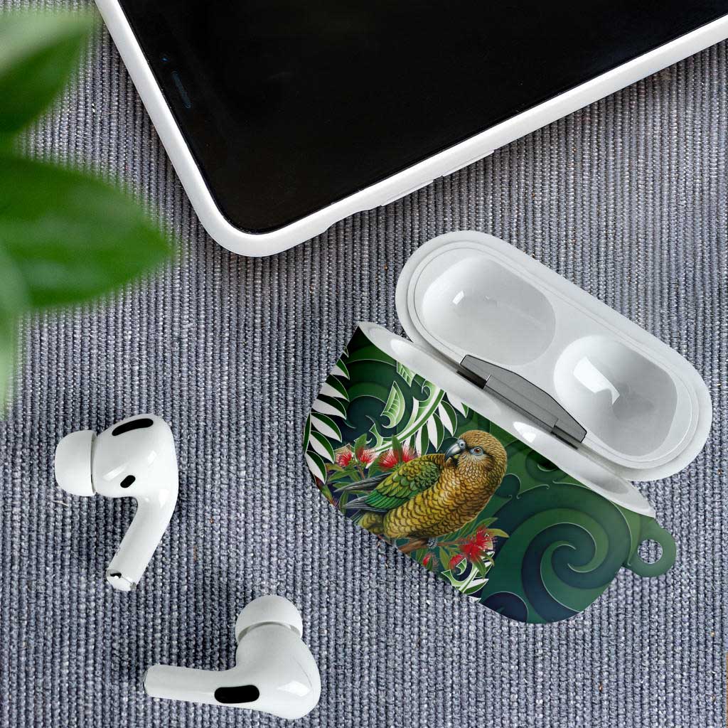 New Zealand Kea Bird AirPods Case With Maori Koru Fern LT05 - Polynesian Pride
