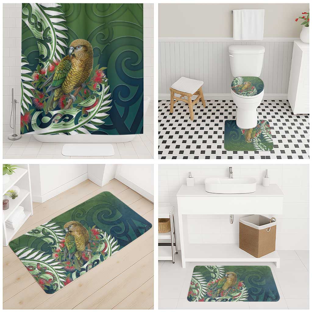 New Zealand Kea Bird Bathroom Set With Maori Koru Fern - Polynesian Pride