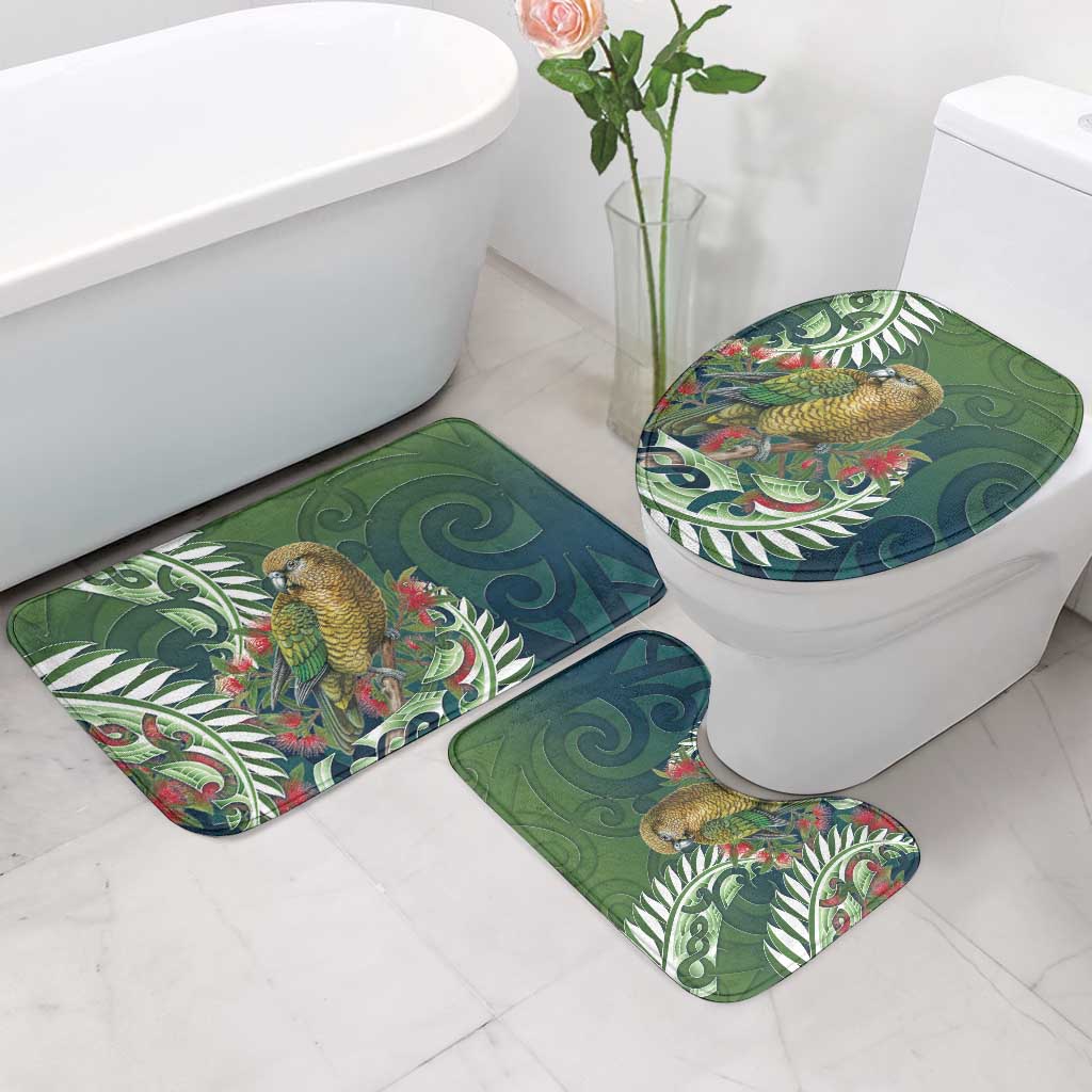 New Zealand Kea Bird Bathroom Set With Maori Koru Fern - Polynesian Pride