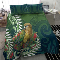 New Zealand Kea Bird Bedding Set With Maori Koru Fern - Polynesian Pride