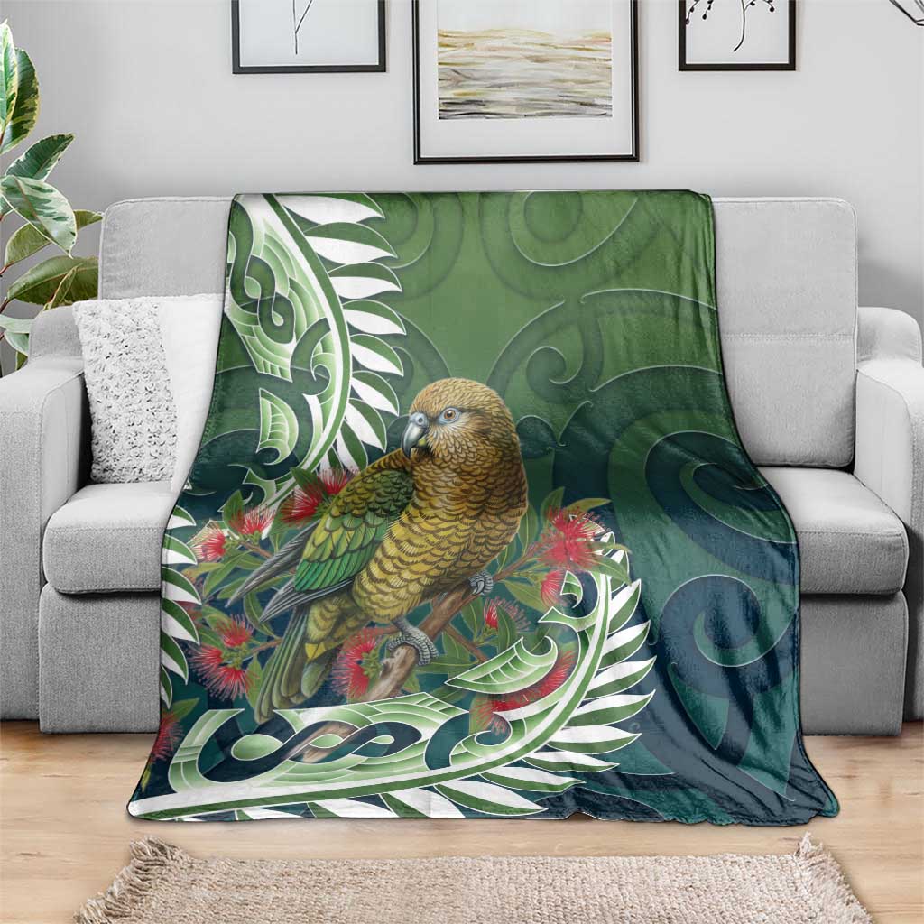 New Zealand Kea Bird Blanket With Maori Koru Fern - Polynesian Pride