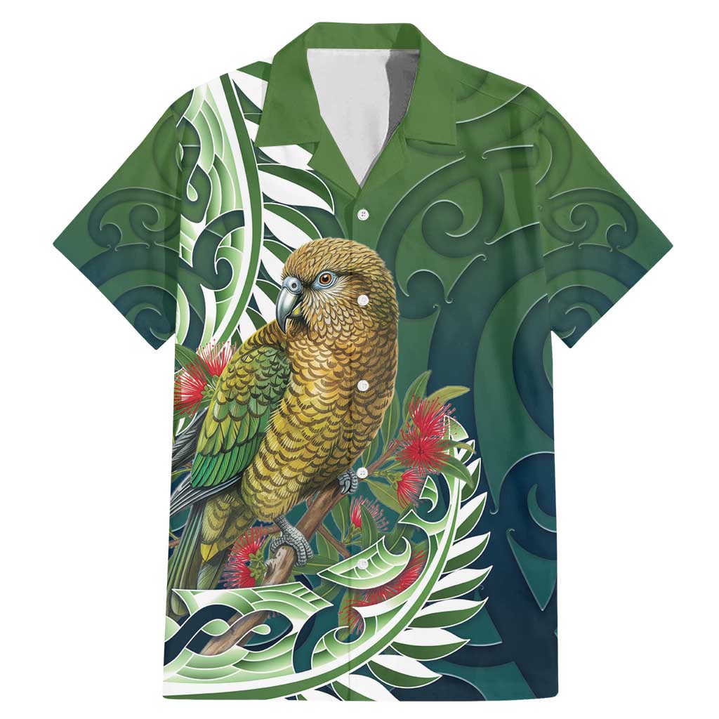 New Zealand Kea Bird Family Matching Mermaid Dress and Hawaiian Shirt With Maori Koru Fern - Polynesian Pride