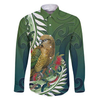 New Zealand Kea Bird Family Matching Mermaid Dress and Hawaiian Shirt With Maori Koru Fern - Polynesian Pride