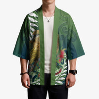 New Zealand Kea Bird Kimono With Maori Koru Fern - Polynesian Pride