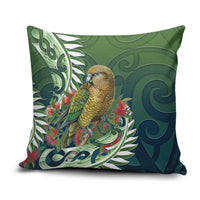 New Zealand Kea Bird Pillow Cover With Maori Koru Fern - Polynesian Pride