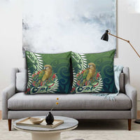 New Zealand Kea Bird Pillow Cover With Maori Koru Fern - Polynesian Pride