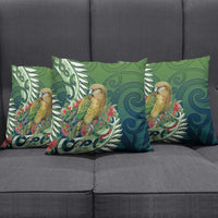 New Zealand Kea Bird Pillow Cover With Maori Koru Fern - Polynesian Pride