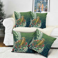 New Zealand Kea Bird Pillow Cover With Maori Koru Fern - Polynesian Pride