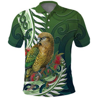 New Zealand Kea Bird Polo Shirt With Maori Koru Fern - Polynesian Pride