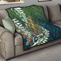 New Zealand Kea Bird Quilt With Maori Koru Fern - Polynesian Pride
