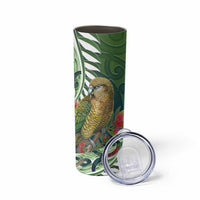 New Zealand Kea Bird Skinny Tumbler With Maori Koru Fern - Polynesian Pride