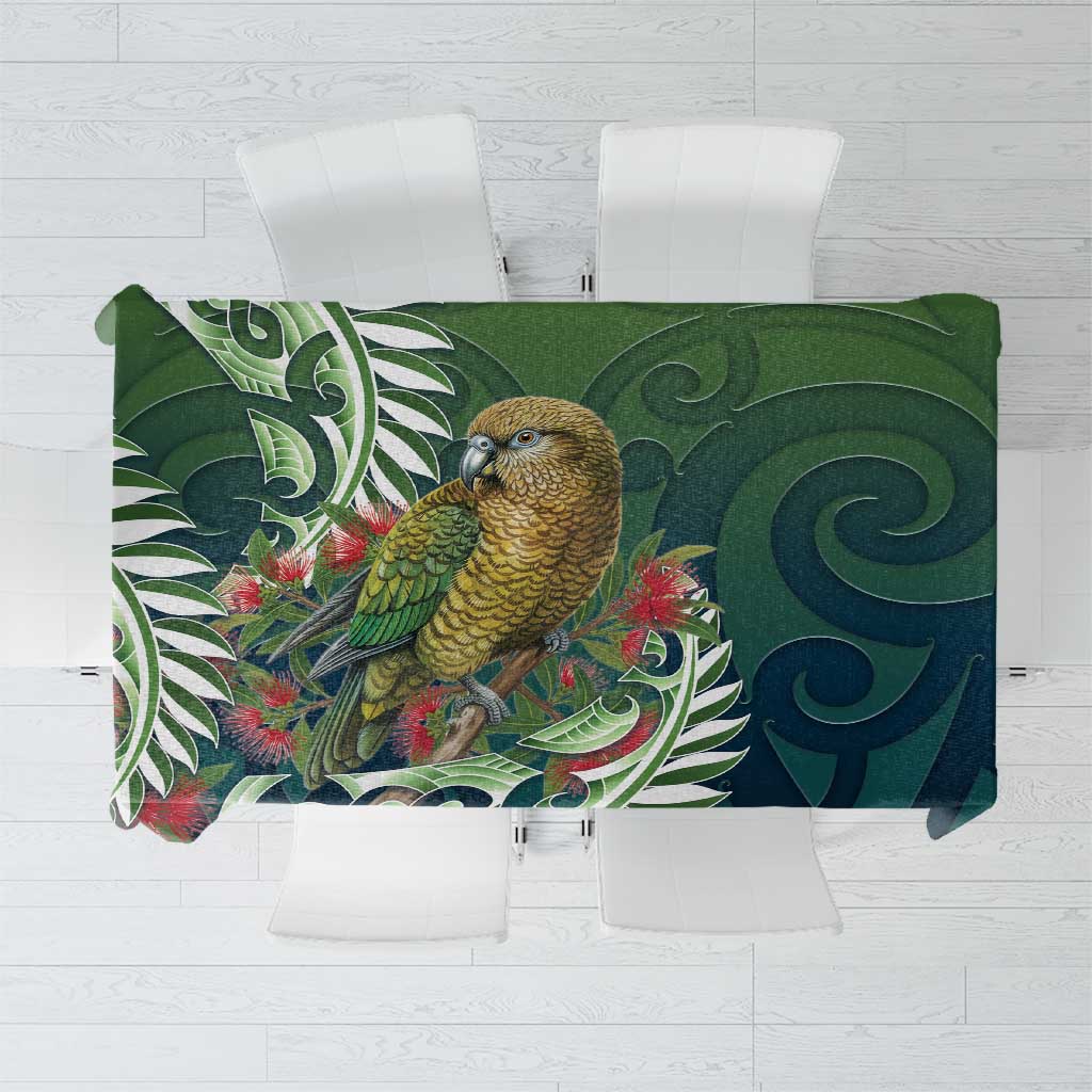 New Zealand Kea Bird Tablecloth With Maori Koru Fern - Polynesian Pride