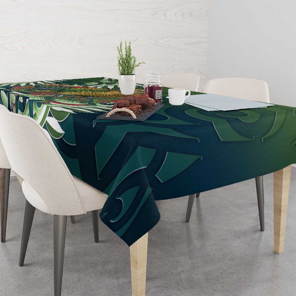 New Zealand Kea Bird Tablecloth With Maori Koru Fern LT05 - Polynesian Pride