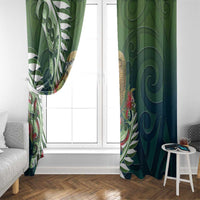 New Zealand Kea Bird Window Curtain With Maori Koru Fern - Polynesian Pride