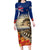 New Zealand ANZAC Day Family Matching Long Sleeve Bodycon Dress and Hawaiian Shirt The Lonesome Pine With Soldier Fern LT05 Mom's Dress Blue - Polynesian Pride
