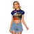 New Zealand ANZAC Day Raglan Cropped T Shirt The Lonesome Pine With Soldier Fern LT05 Female Blue - Polynesian Pride