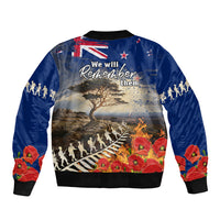 New Zealand ANZAC Day Sleeve Zip Bomber Jacket The Lonesome Pine With Soldier Fern LT05 - Polynesian Pride