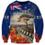 New Zealand ANZAC Day Sweatshirt The Lonesome Pine With Soldier Fern LT05 Unisex Blue - Polynesian Pride