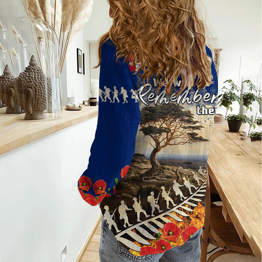 New Zealand ANZAC Day Women Casual Shirt The Lonesome Pine With Soldier Fern LT05 - Polynesian Pride