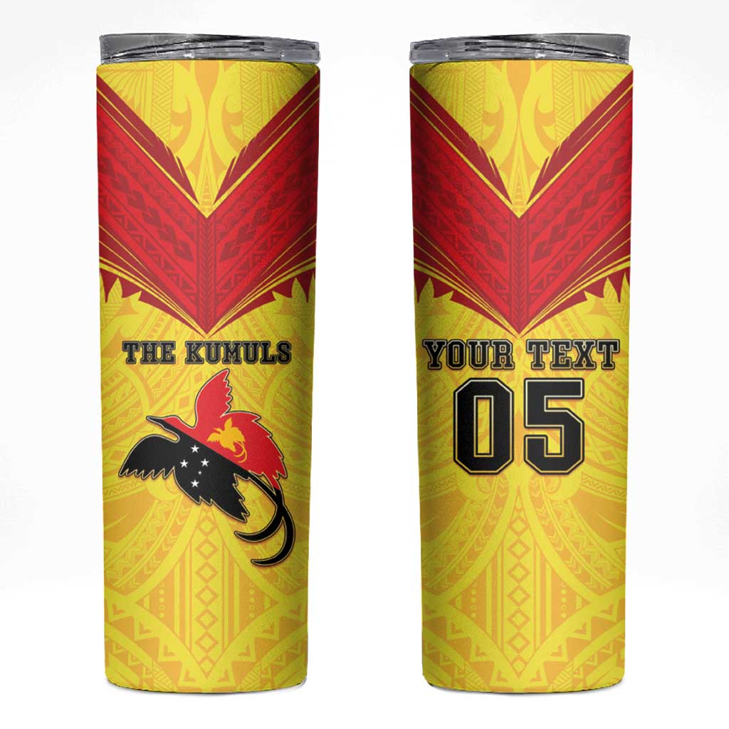 Papua New Guinea Rugby Custom Skinny Tumbler Kumuls Heritage LT05 Yellow - Polynesian Pride