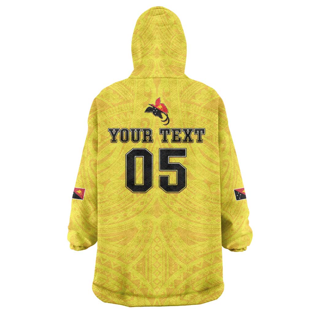Papua New Guinea Rugby Custom Wearable Blanket Hoodie Kumuls Heritage