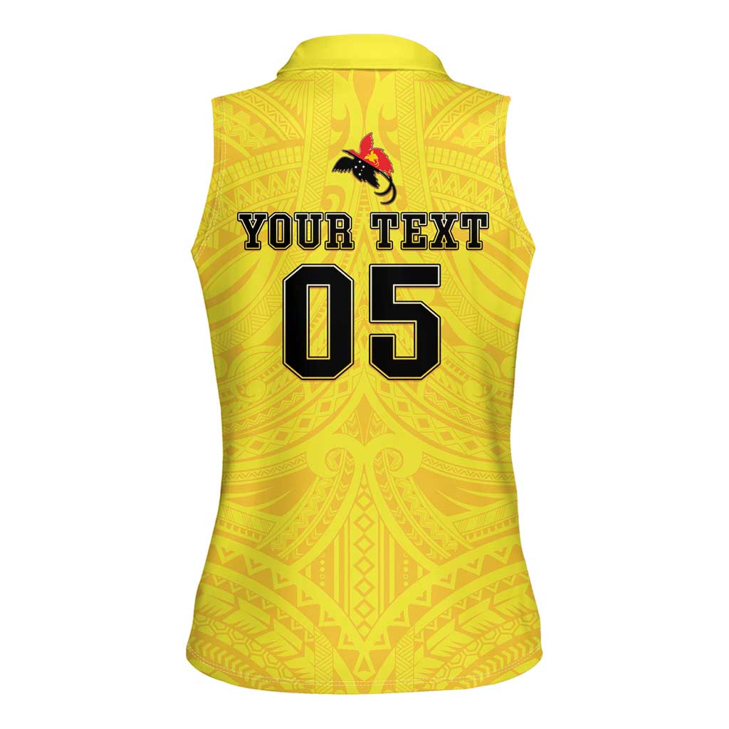 Papua New Guinea Rugby Custom Women Sleeveless Polo Shirt Kumuls Heritage