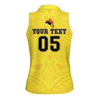 Papua New Guinea Rugby Custom Women Sleeveless Polo Shirt Kumuls Heritage