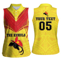 Papua New Guinea Rugby Custom Women Sleeveless Polo Shirt Kumuls Heritage