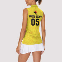 Papua New Guinea Rugby Custom Women Sleeveless Polo Shirt Kumuls Heritage
