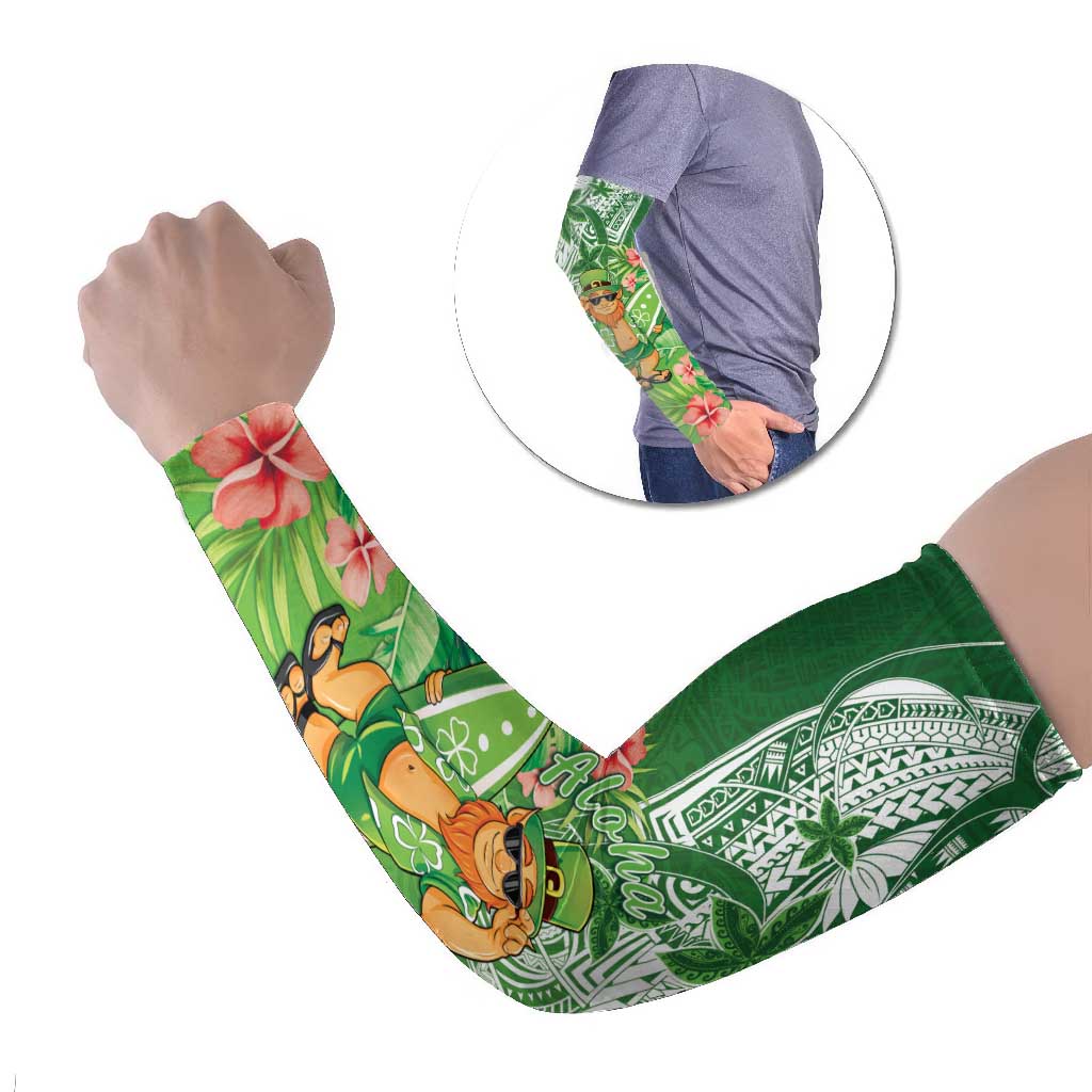 Aloha Hawaii St Patrick's Day Arm Sleeves Polynesian Style