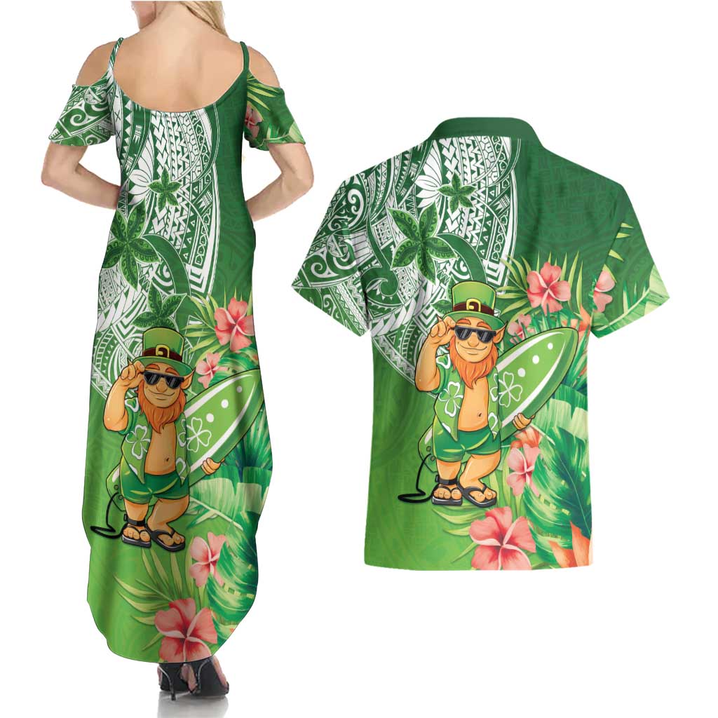 Aloha Hawaii St Patrick's Day Couples Matching Summer Maxi Dress and Hawaiian Shirt Polynesian Style LT05 - Polynesian Pride