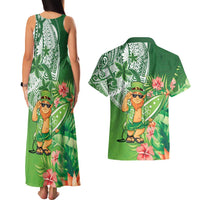 Aloha Hawaii St Patrick's Day Couples Matching Tank Maxi Dress and Hawaiian Shirt Polynesian Style LT05 - Polynesian Pride