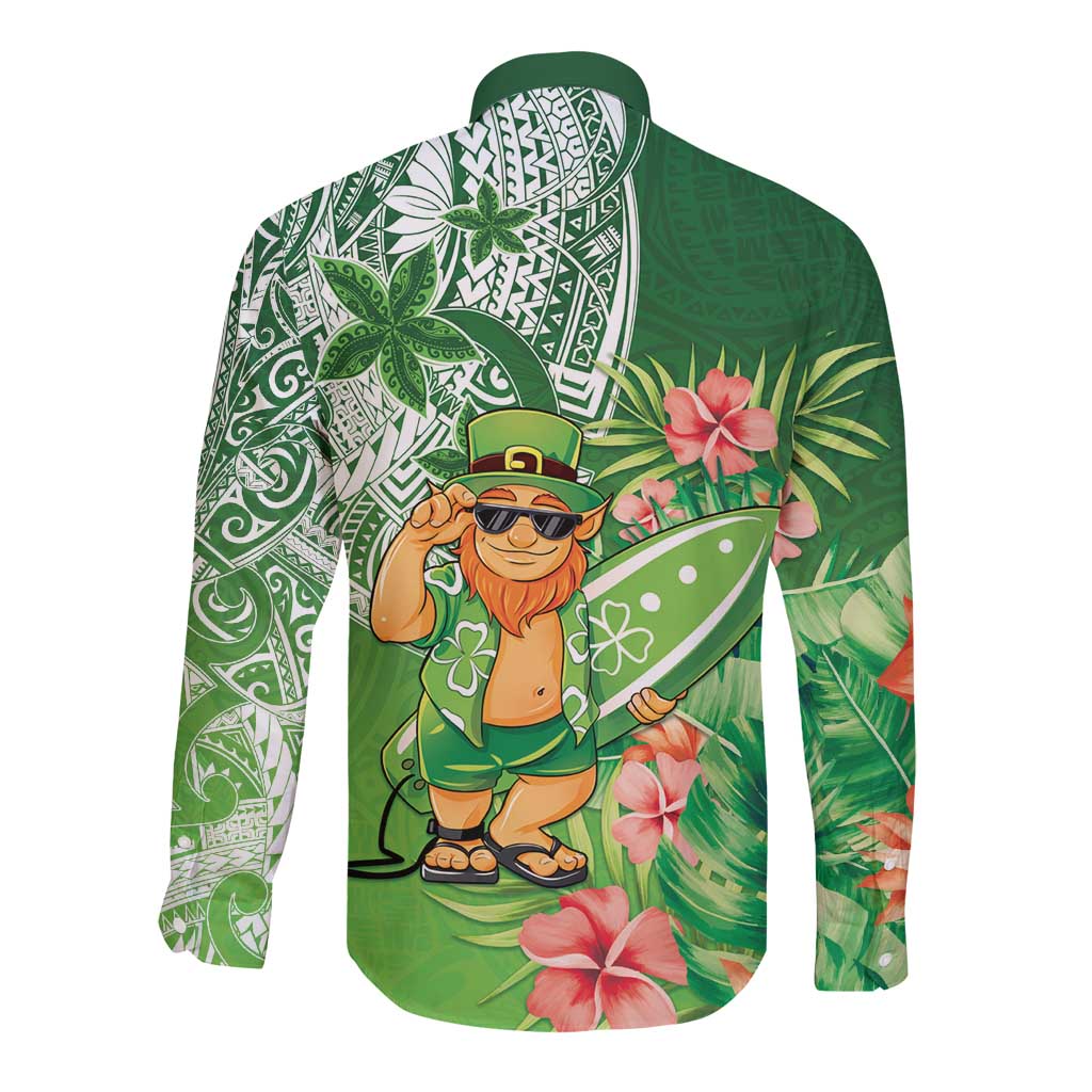 Aloha Hawaii St Patrick's Day Long Sleeve Button Shirt Polynesian Style LT05 - Polynesian Pride