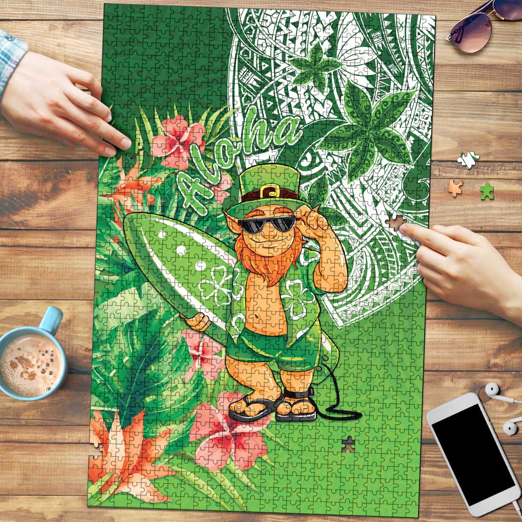 Aloha Hawaii St Patrick's Day Puzzle Polynesian Style LT05 Green - Polynesian Pride