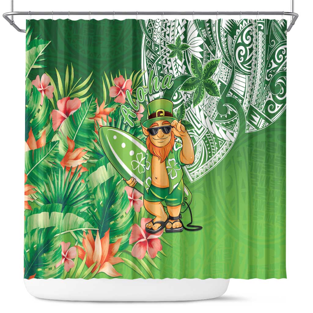Aloha Hawaii St Patrick's Day Shower Curtain Polynesian Style