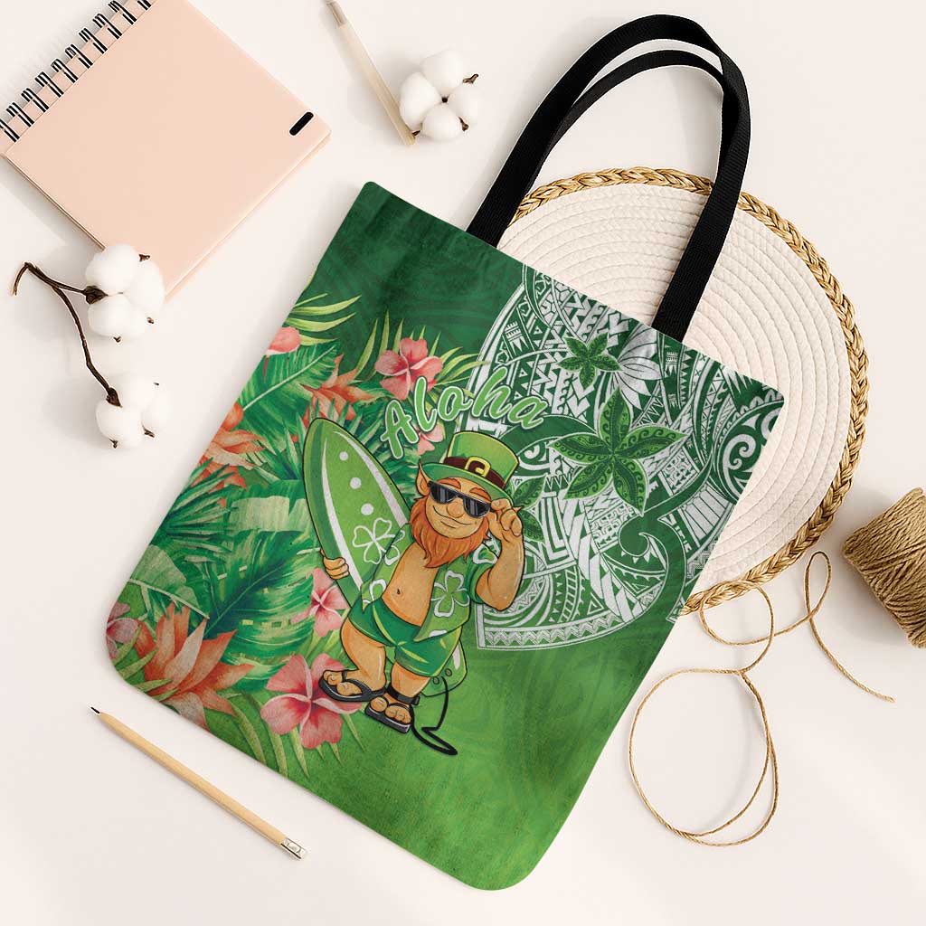 Aloha Hawaii St Patrick's Day Tote Bag Polynesian Style
