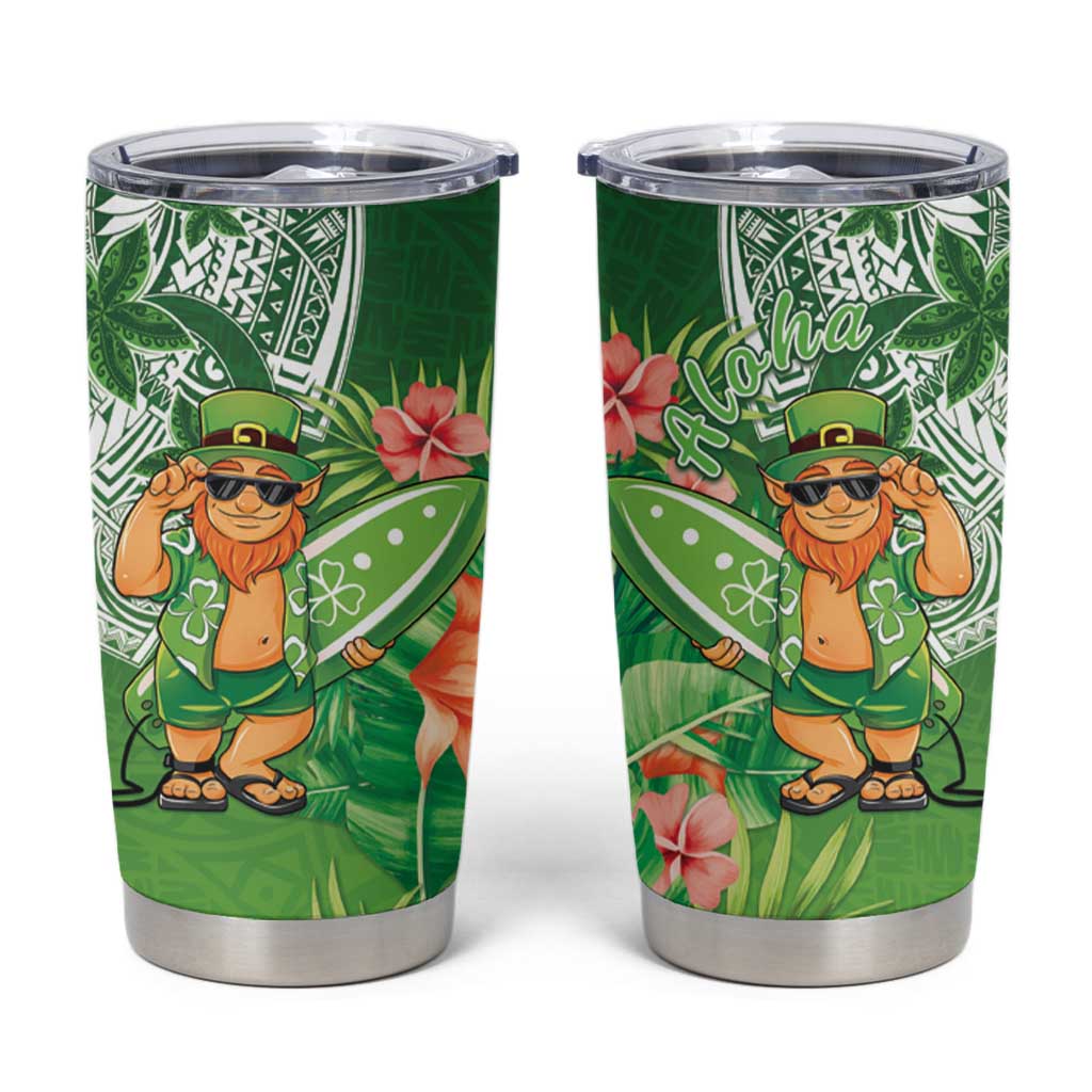 Aloha Hawaii St Patrick's Day Tumbler Cup Polynesian Style