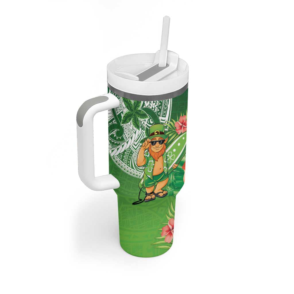 Aloha Hawaii St Patrick's Day Tumbler With Handle Polynesian Style