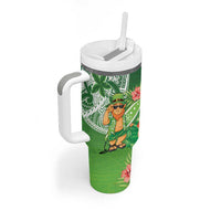 Aloha Hawaii St Patrick's Day Tumbler With Handle Polynesian Style