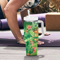 Aloha Hawaii St Patrick's Day Tumbler With Handle Polynesian Style