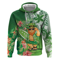 Aloha Hawaii St Patrick's Day Zip Hoodie Polynesian Style LT05 Pullover Hoodie Green - Polynesian Pride