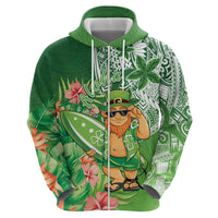 Aloha Hawaii St Patrick's Day Zip Hoodie Polynesian Style LT05 - Polynesian Pride