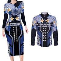 French Polynesia Tuamotu Archipelago Couples Matching Long Sleeve Bodycon Dress and Long Sleeve Button Shirt Polynesian Pattern Unique Style
