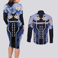 French Polynesia Tuamotu Archipelago Couples Matching Long Sleeve Bodycon Dress and Long Sleeve Button Shirt Polynesian Pattern Unique Style