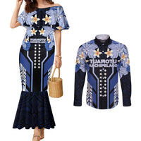 French Polynesia Tuamotu Archipelago Couples Matching Mermaid Dress and Long Sleeve Button Shirt Polynesian Pattern Unique Style