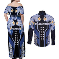 French Polynesia Tuamotu Archipelago Couples Matching Off Shoulder Maxi Dress and Long Sleeve Button Shirt Polynesian Pattern Unique Style