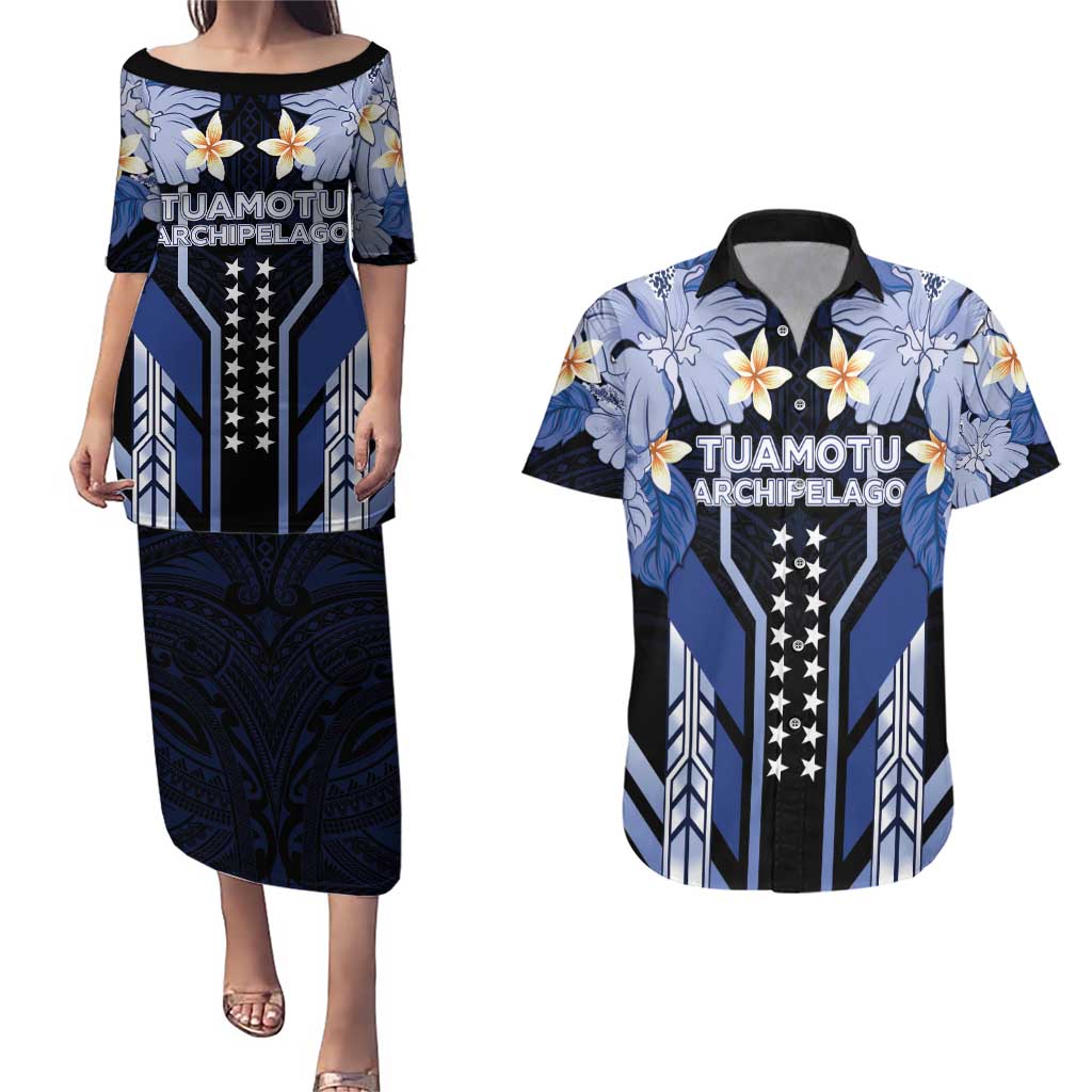 French Polynesia Tuamotu Archipelago Couples Matching Puletasi and Hawaiian Shirt Polynesian Pattern Unique Style