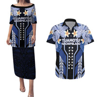 French Polynesia Tuamotu Archipelago Couples Matching Puletasi and Hawaiian Shirt Polynesian Pattern Unique Style