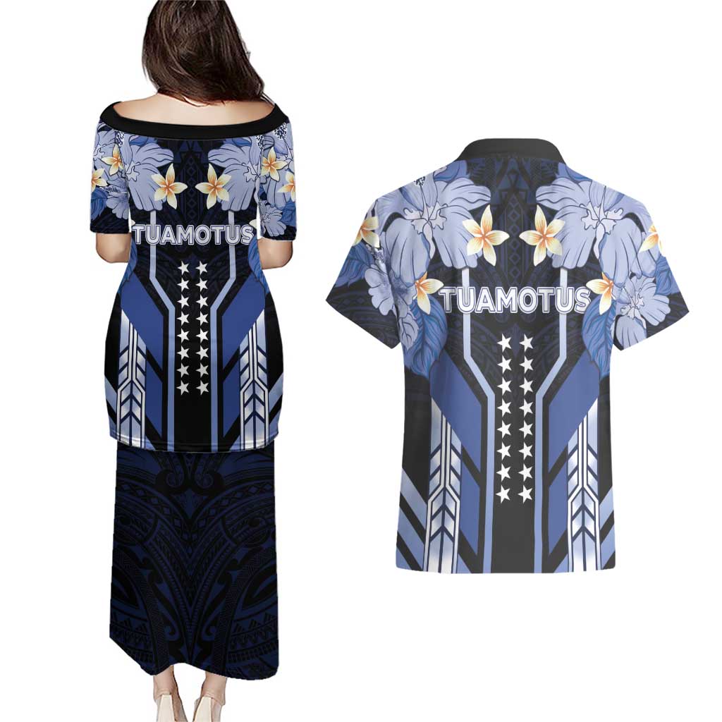 French Polynesia Tuamotu Archipelago Couples Matching Puletasi and Hawaiian Shirt Polynesian Pattern Unique Style