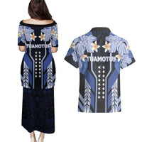 French Polynesia Tuamotu Archipelago Couples Matching Puletasi and Hawaiian Shirt Polynesian Pattern Unique Style